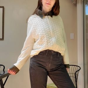 White Floral Knit Cardigan